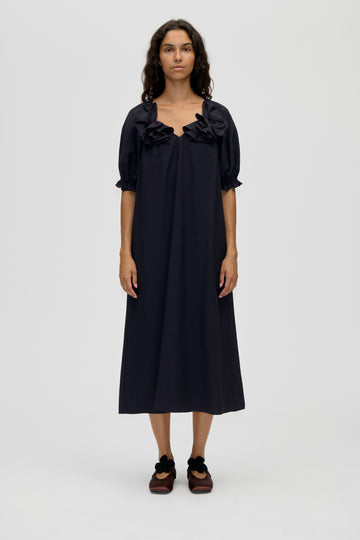 Stine Goya Puff Sleeve Detail Long Dress Dress Midnight Navy