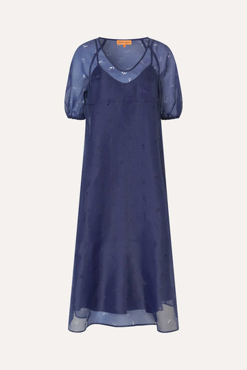 Puff Sleeve Long Dress - Ditzy Floral - Stine Goya Puff Sleeve Long Dress - Ditzy Floral - Stine Goya