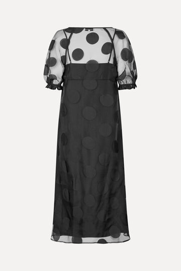 Stine Goya Puff Sleeve Long Dress Dress Dotted Black