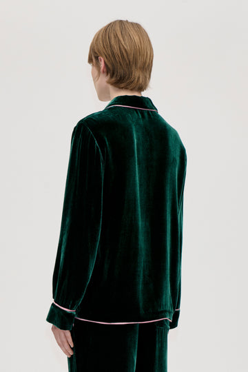 Stine Goya Pyjama Shirt Top Jade Green / Blush