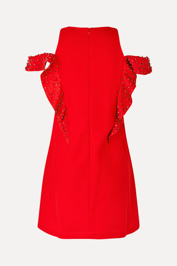 Stine Goya Ruffle Sleeve Mini Dress Dress Berry