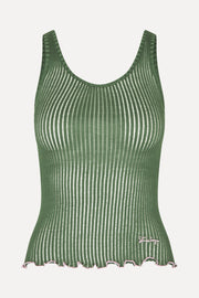 Stine Goya Scoopneck Tank Top Top Dark Green