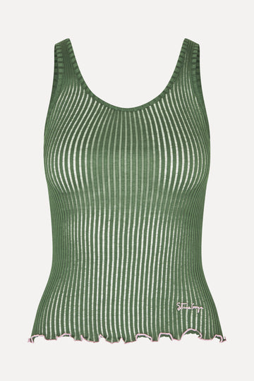 Stine Goya Scoopneck Tank Top Top Dark Green