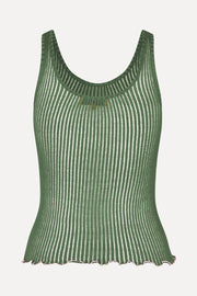 Stine Goya Scoopneck Tank Top Top Dark Green