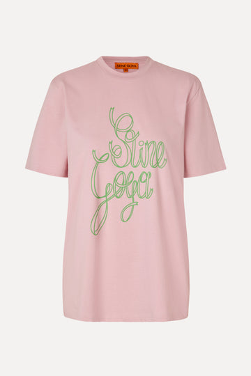 Stine Goya Short Sleeve T-shirt Top Ribbon Logo