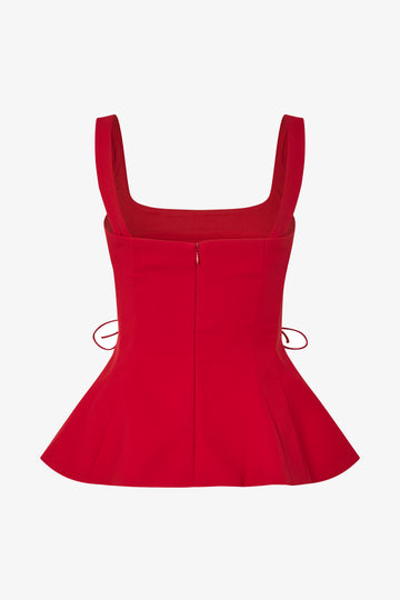 Stine Goya Sleeveless Fitted Waist Top Top Ruby Red