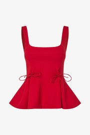 Stine Goya Sleeveless Fitted Waist Top Top Ruby Red