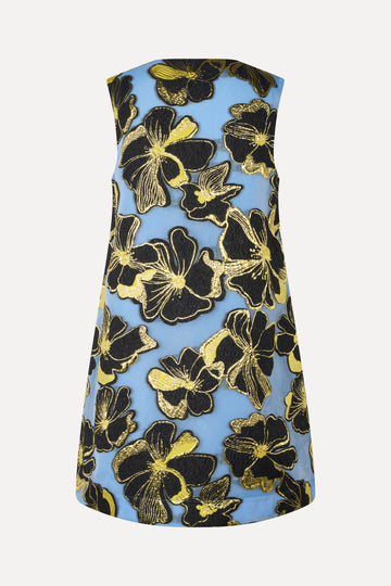 Stine Goya Sleeveless V-Neck Short Dress Dress Blue Anemone Jacquard