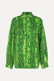 Stine Goya Sophia Shirt Top Snakeskin Green
