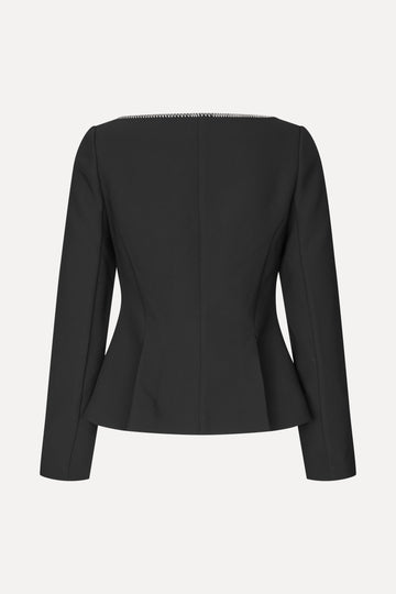 Stine Goya Square Neckline Tailored Jacket Jacket Black