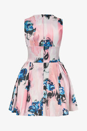 Stine Goya Statement Mini Dress Dress Blue Roses On Blush