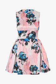 Stine Goya Statement Mini Dress Dress Blue Roses On Blush