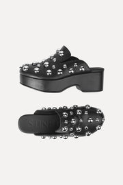 Stine Goya Studded Clog Footwear Jet Black