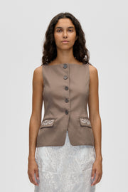 Stine Goya Tailored Tank Vest Top Cherries On A Paisley