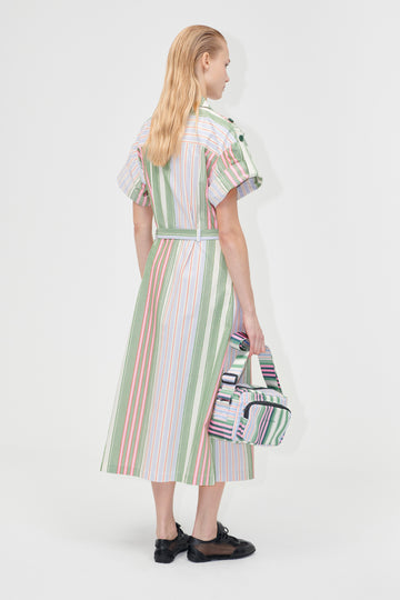 Stine Goya Workwear Midi Dress Dress Forest Stripe
